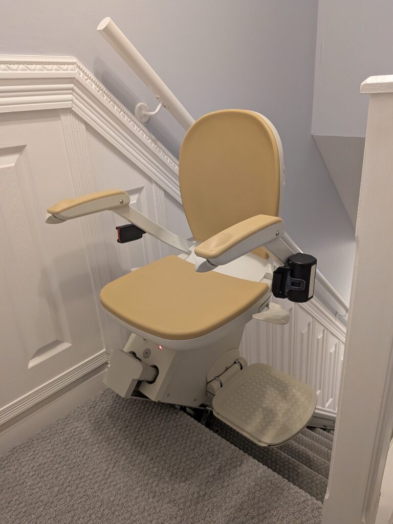 Local stairlift fitting in a Merseyside home by A.C. Stairlifts engineers