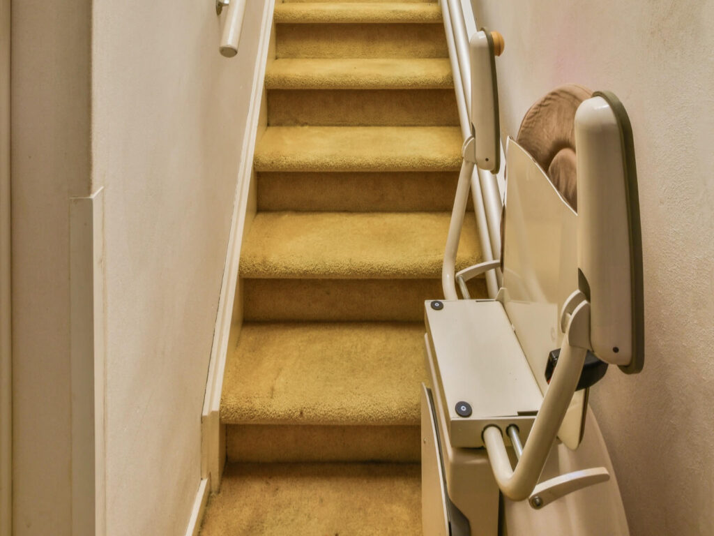 Straight rail stairlift installed in customer home.